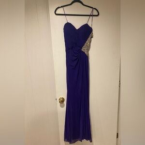 Purple La Femme Strapless Gown